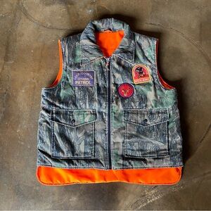 Camouflage Reversible Safety Vest with Orange Lining
